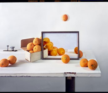 Oranges box painting on door 2011